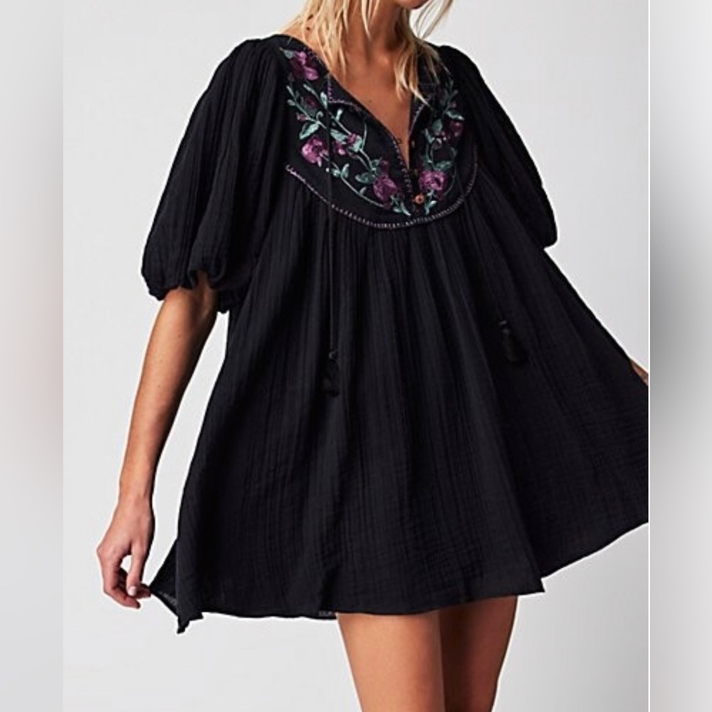 Free people rosa linda dress black XS